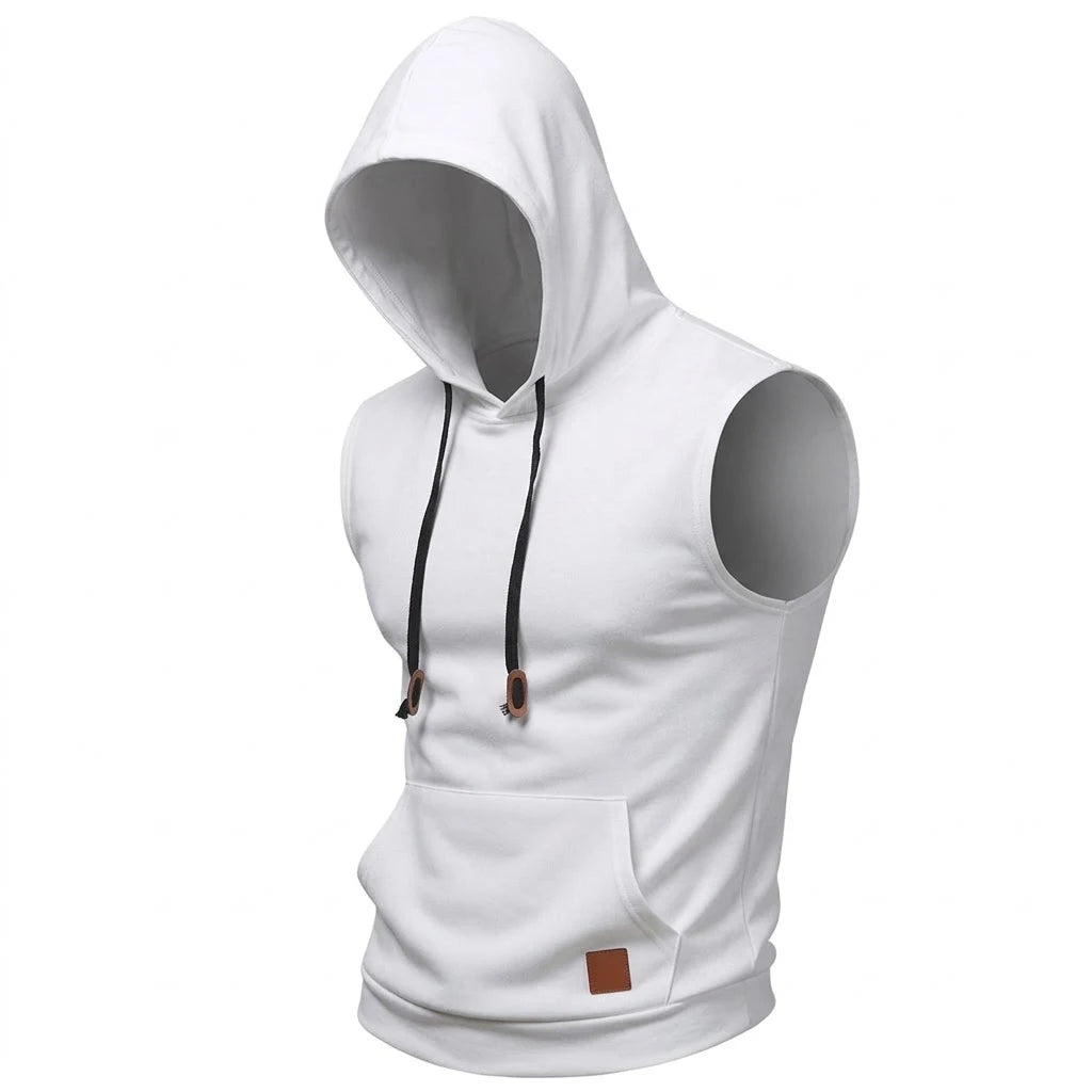 Men's Lightweight Sleeveless Hoodie – Workout Vest Top
