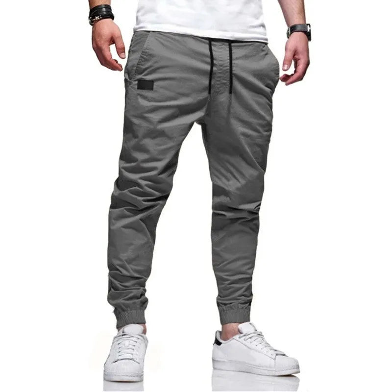 Men's Cargo Jogger Trousers – Multi-Pocket Skinny Fit Sweatpants