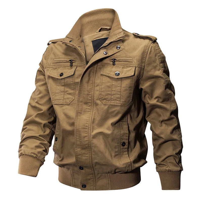 Men's Pilot Jacket – Military-Style Multi-Pocket Coat