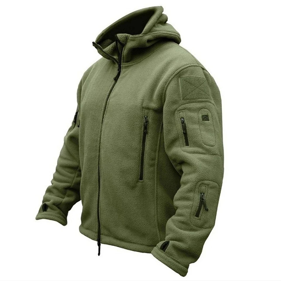 Men's Hooded Fleece Jacket – Thermal Softshell Outdoor Coat