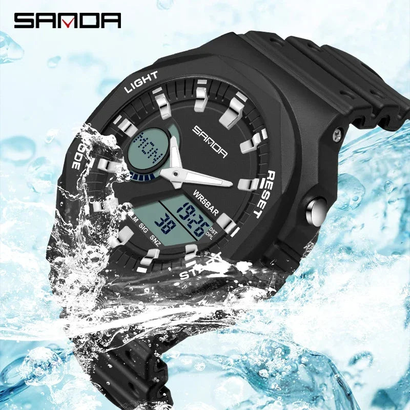 Men's Digital Sports Watch – Waterproof LED Military-Style Watch