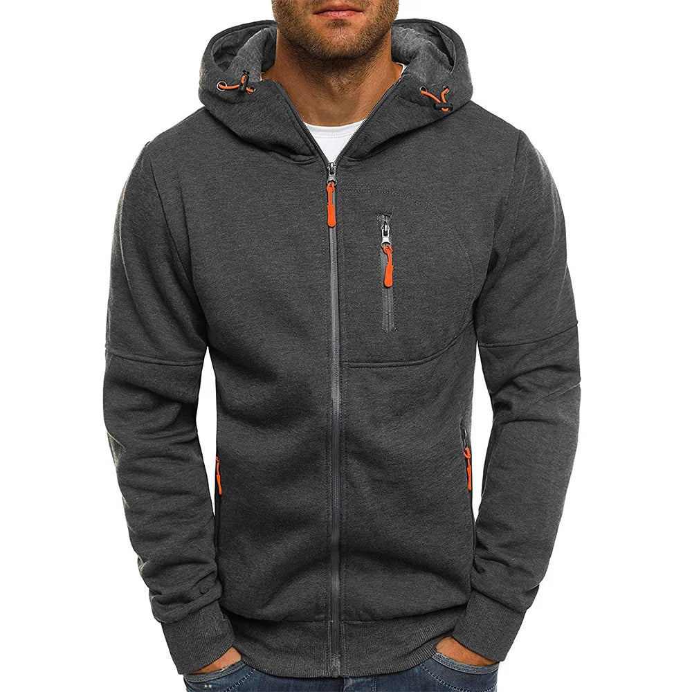 Men's Jacquard Fleece Hoodie – Pullover Sweatshirt