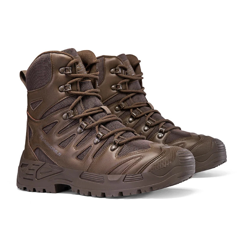 Men's High-Top Tactical Boots, Breathable Combat Training Boots, Large Size Anti-Slip Wear-Resistant Outdoor Hiking Boots