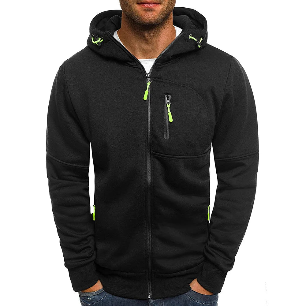 Men's Jacquard Fleece Hoodie – Pullover Sweatshirt