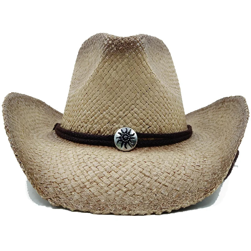 Unisex Straw Sun Hat – Thickened Cowboy Style Beach Hat