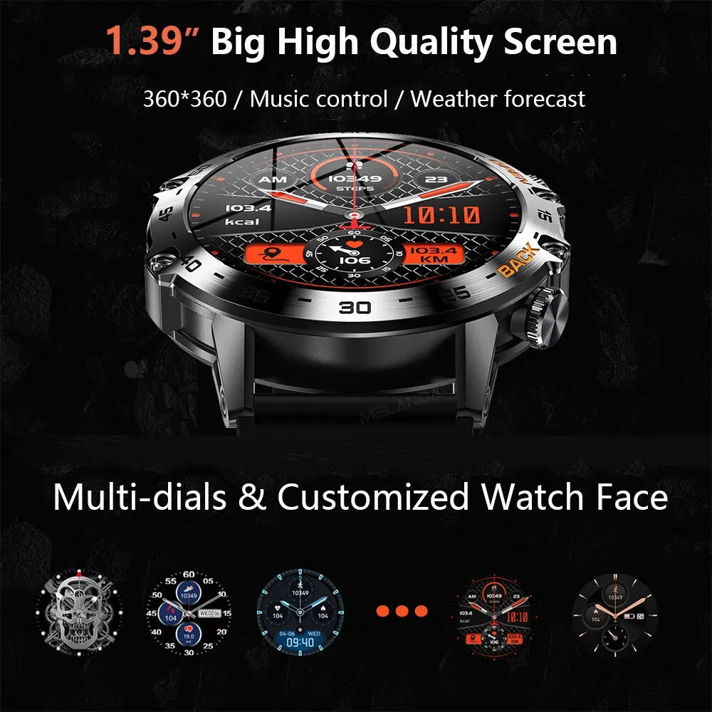 Men's Steel Smart Watch – Bluetooth Calling & Fitness Tracker