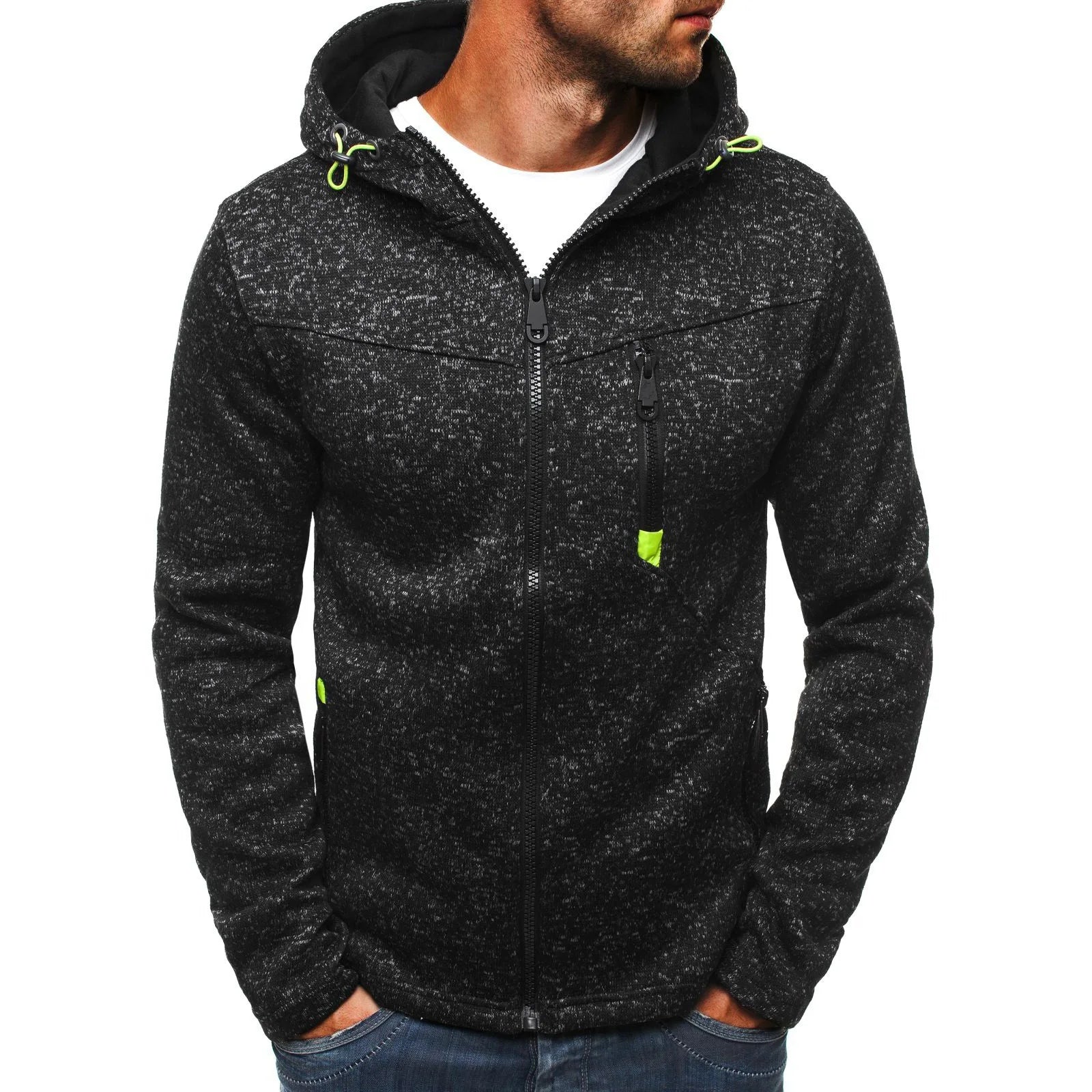 Men's Jacquard Fleece Hoodie – Pullover Sweatshirt