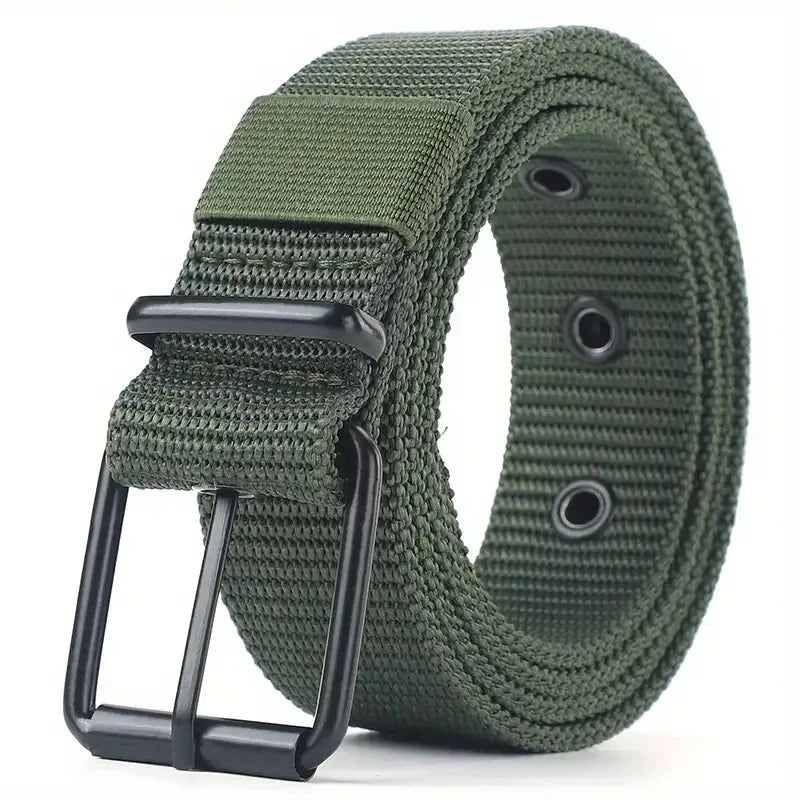 Men's Tactical Canvas Belt – Heavy-Duty Nylon Buckle Belt