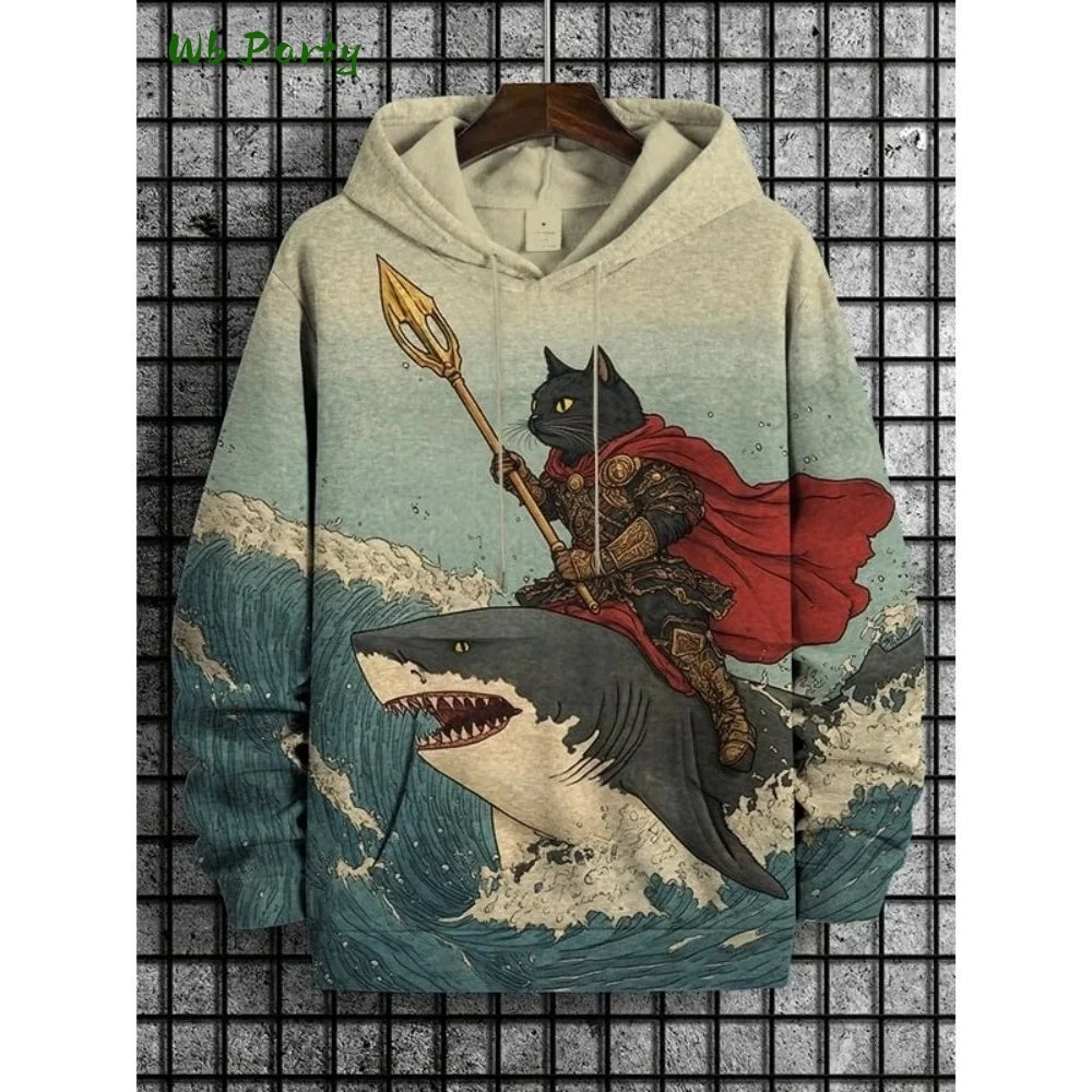Unisex Oversized Graphic Hoodie – 3D Print Vintage Sweatshirt