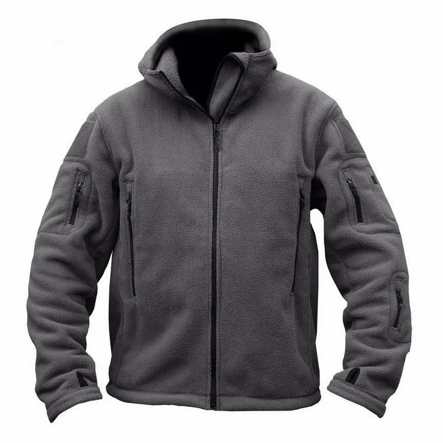 Men's Hooded Fleece Jacket – Thermal Softshell Outdoor Coat