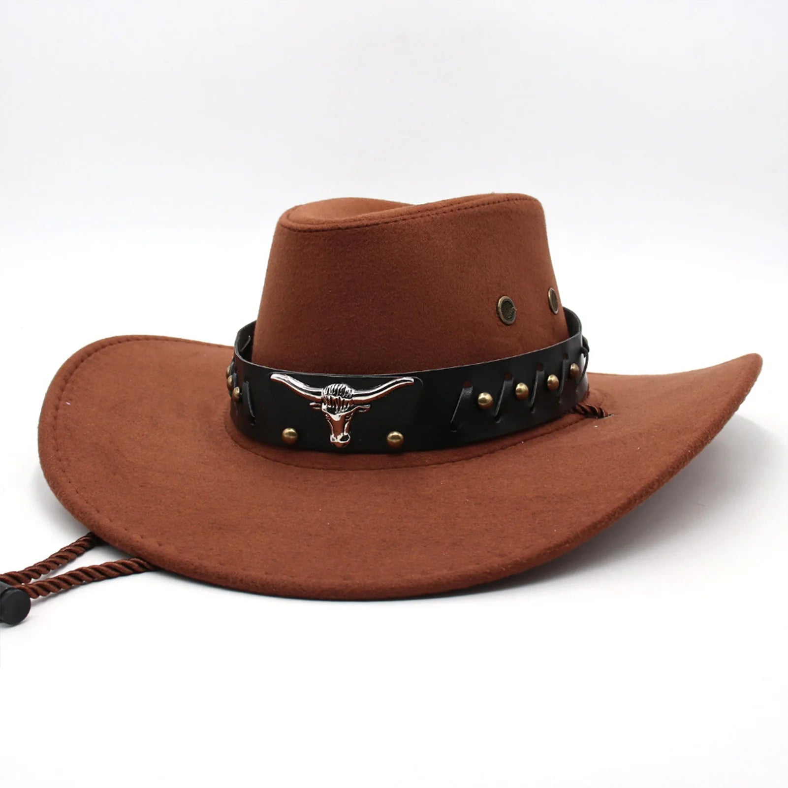Unisex Faux Leather Cowboy Hat – Wide Brim Western Style