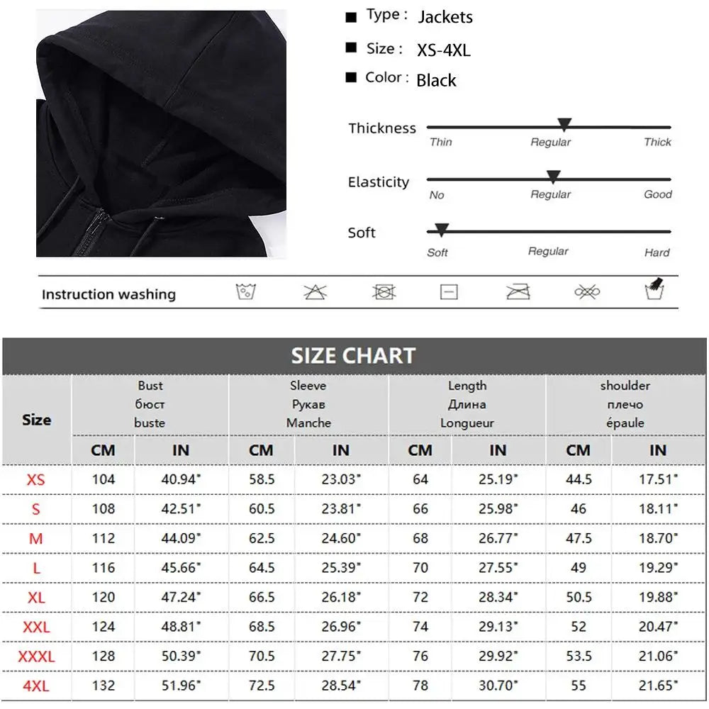 Men's Zip-Up Hoodie – Slim Fit Long-Sleeve Sweatshirt