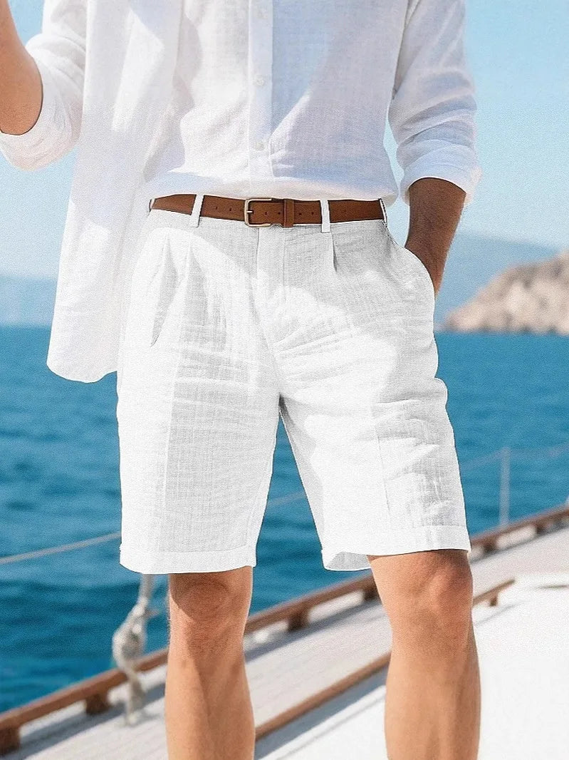 Men's Cotton Linen Shorts – Breathable Summer Trousers