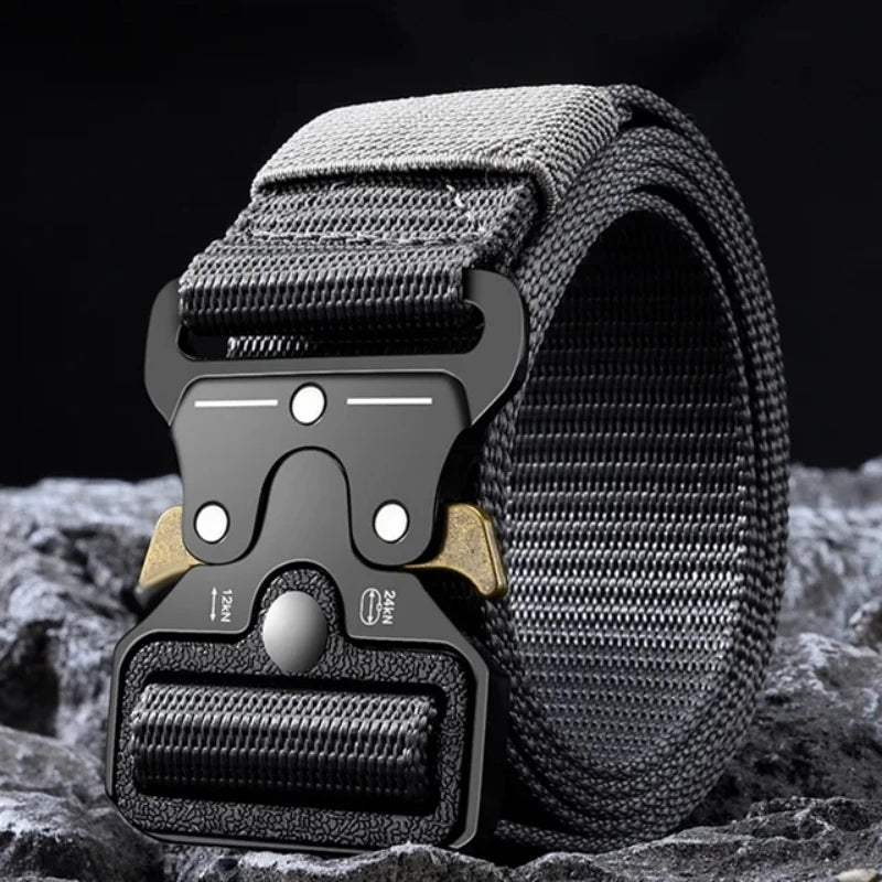 Men's Tactical Canvas Belt – Heavy-Duty Nylon Buckle Belt