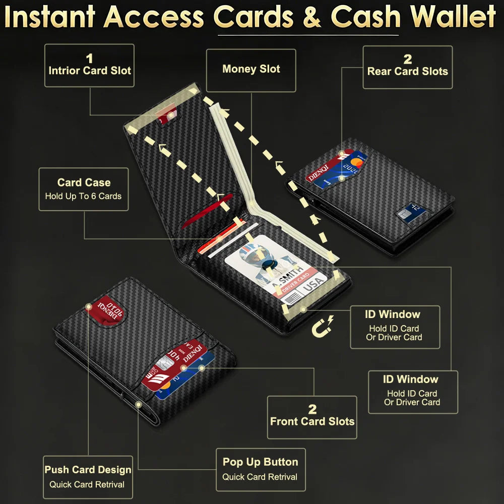 Men's RFID-Blocking Card Holder – Pop-Up Metal Wallet