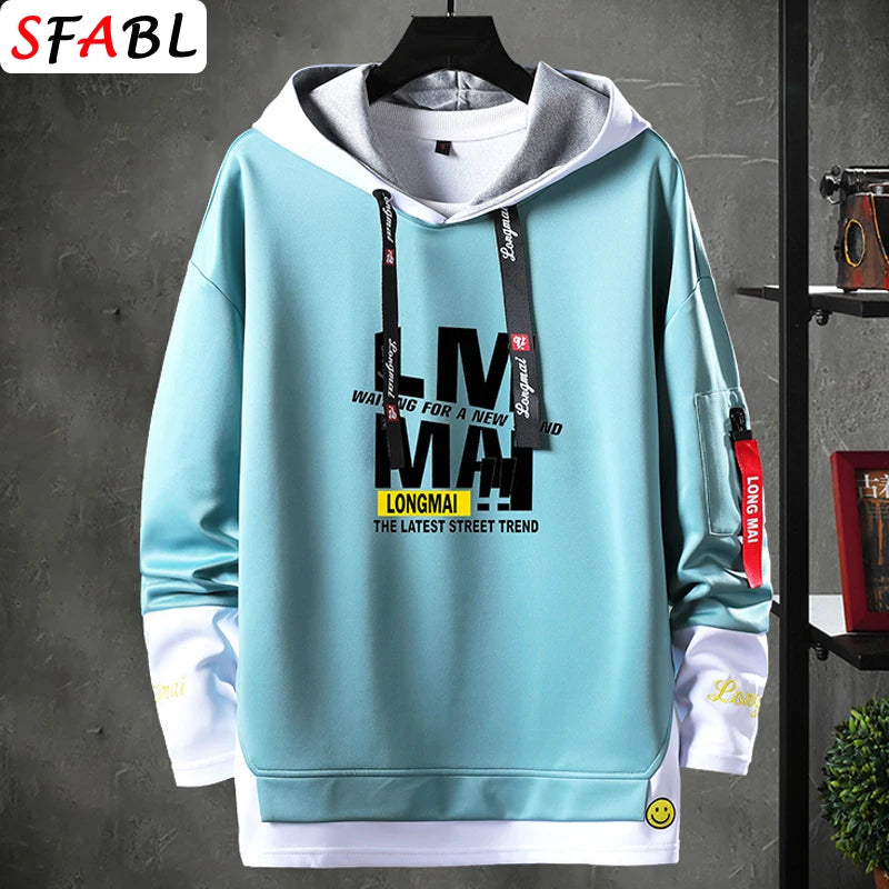 Men's Hip Hop Pullover Hoodie – Streetwear Sweatshirt (Extended Sizes)