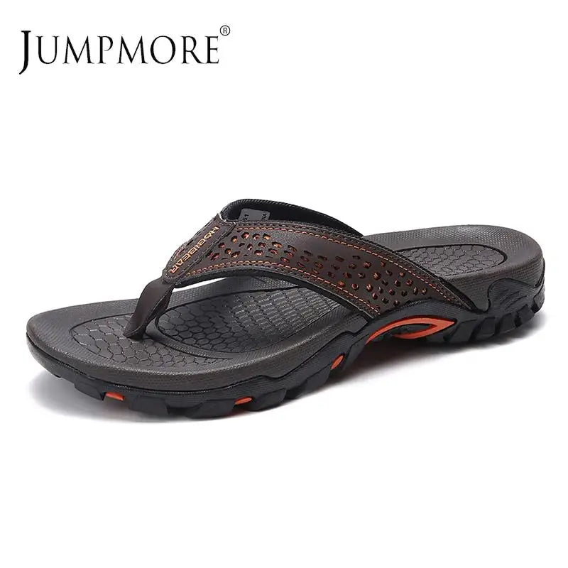 Men's PU Leather Flip Flops – Casual Beach Sandals