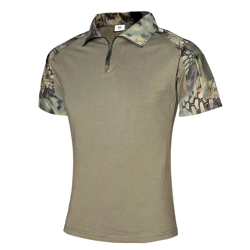 Men's Camo Combat Shirt – Quick-Dry Tactical T-Shirt