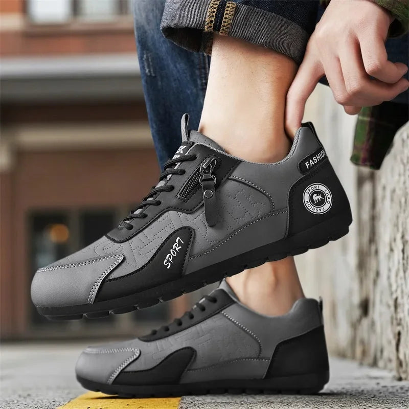 Men's PU Leather Casual Trainers – Comfortable Walking Shoes