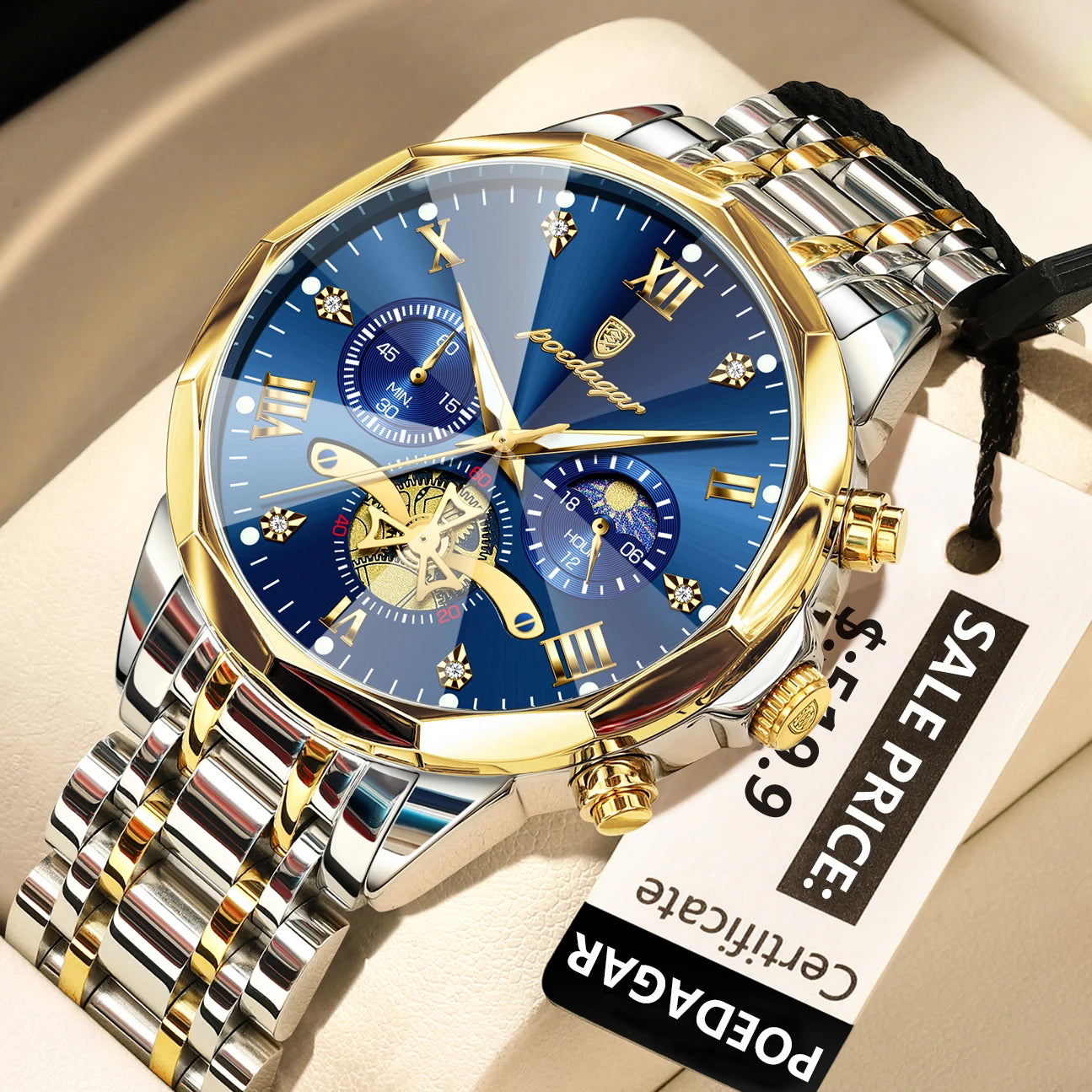 Men's Chronograph Watch – Waterproof Luminous Wristwatch