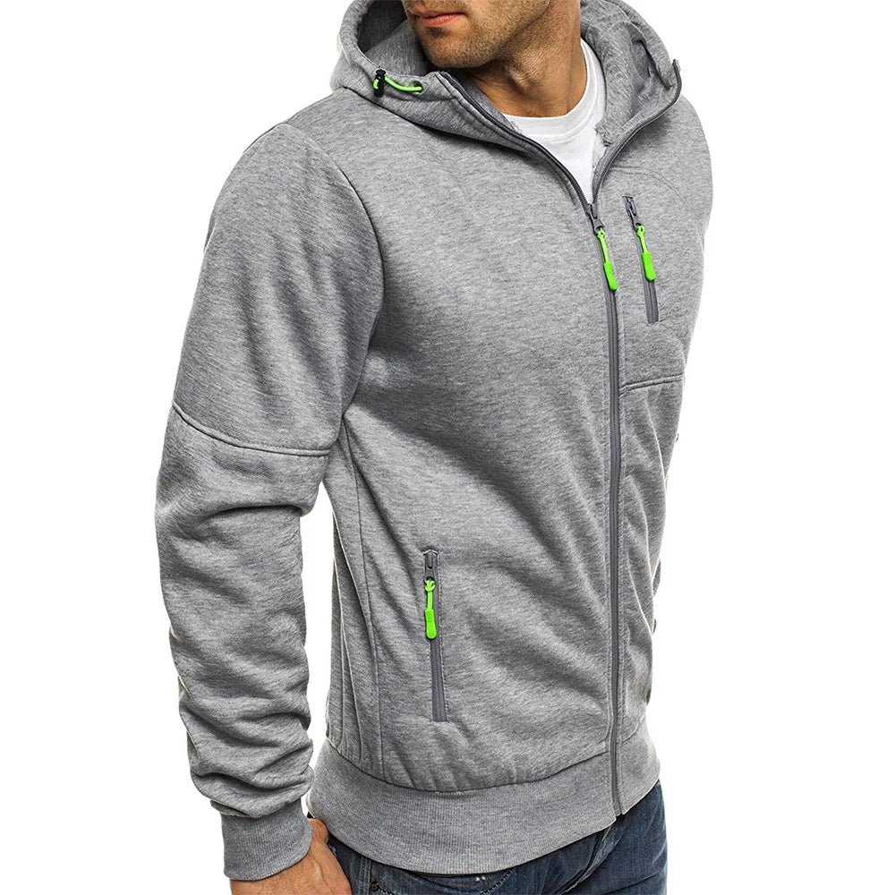 Men's Jacquard Fleece Hoodie – Pullover Sweatshirt
