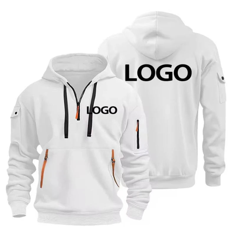 Unisex Drop-Shoulder Hoodie – Multi-Zip Pocket Sweatshirt
