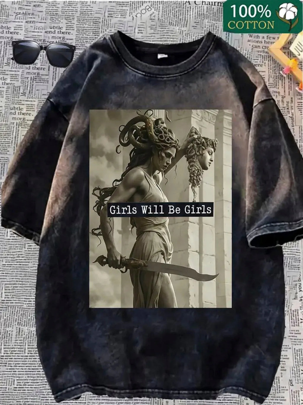 Men's Greek Mythology Graphic T-Shirt – Medusa Print Tee