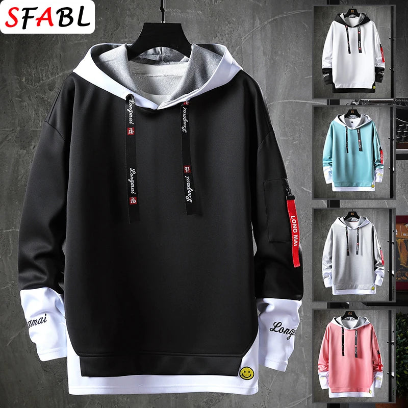 Men's Hip Hop Pullover Hoodie – Streetwear Sweatshirt (Extended Sizes)