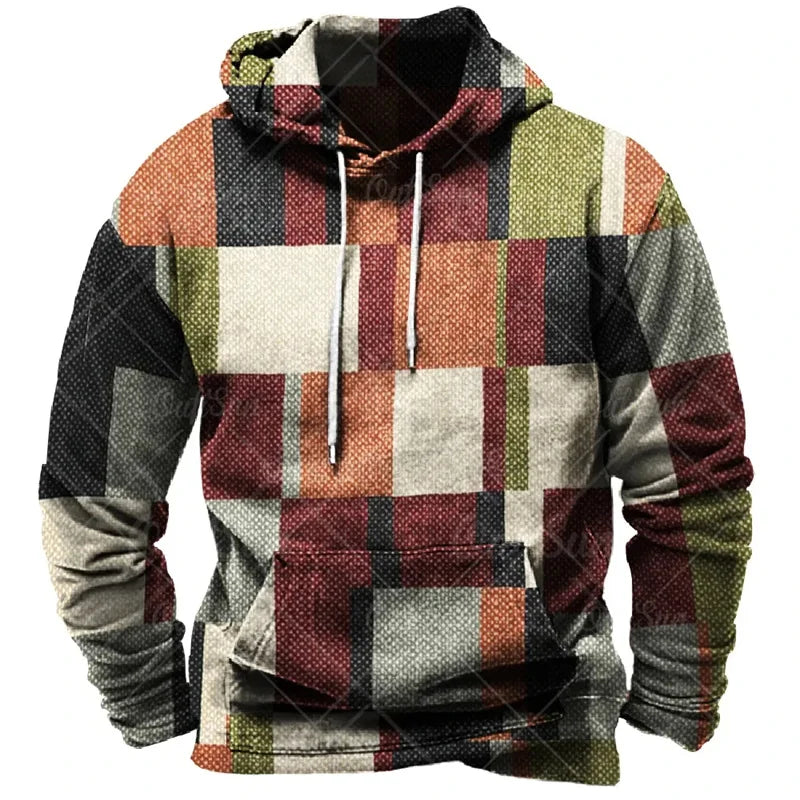 Unisex Plaid Print Hoodie – Colourful Streetwear Pullover