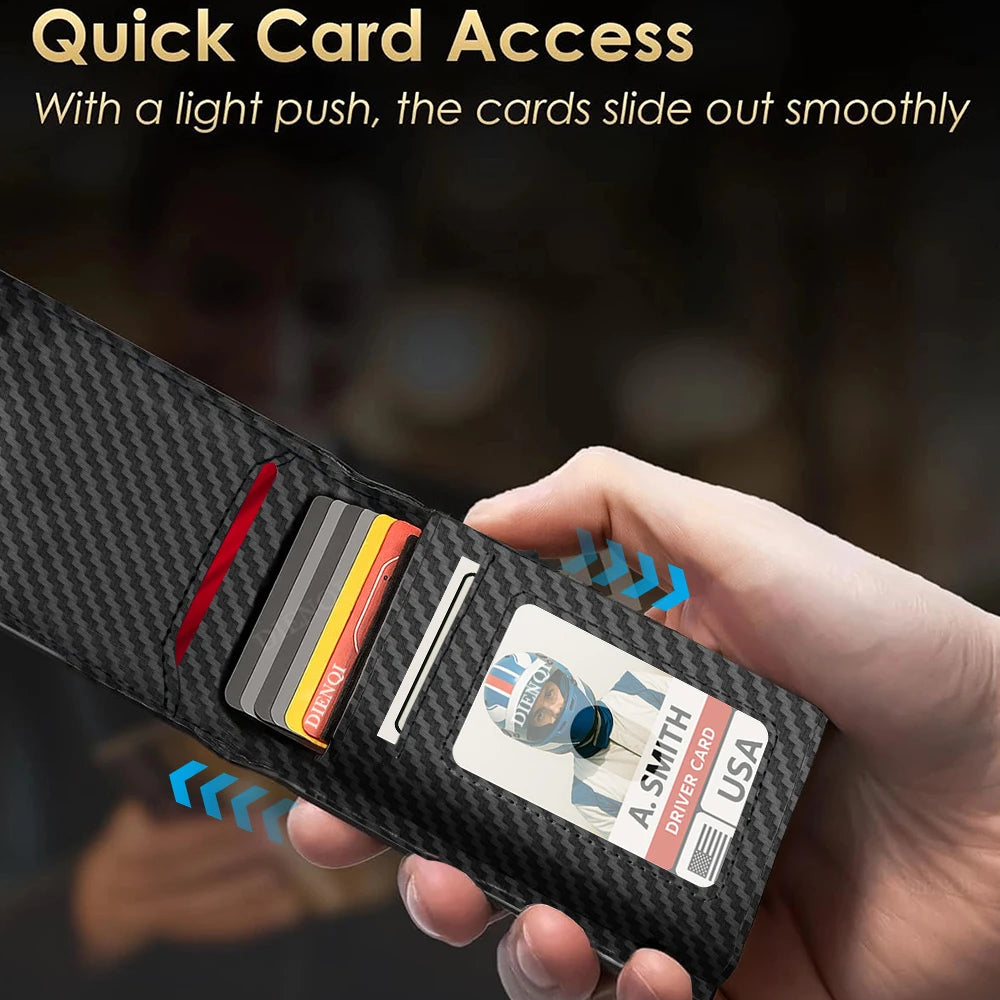 Men's RFID-Blocking Card Holder – Pop-Up Metal Wallet