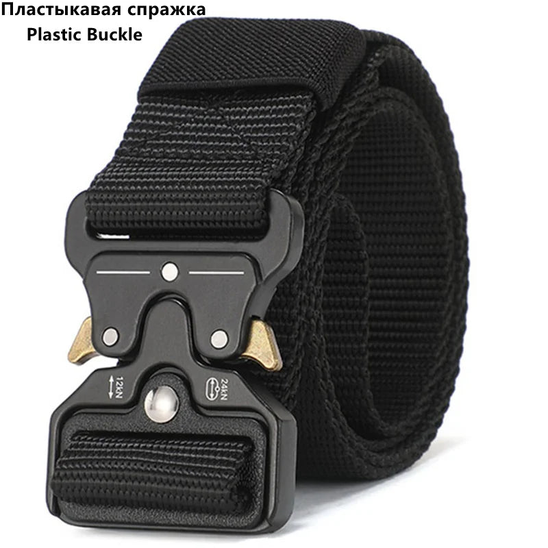 Men's Tactical Canvas Belt – Heavy-Duty Nylon Buckle Belt