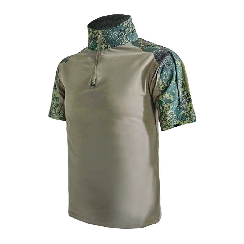 Men's Camo Combat Shirt – Quick-Dry Tactical T-Shirt