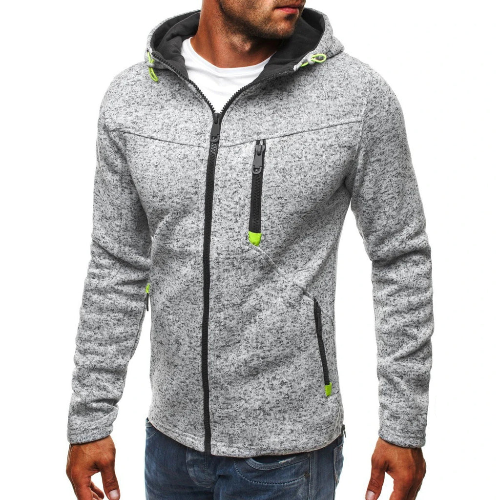 Men's Jacquard Fleece Hoodie – Pullover Sweatshirt