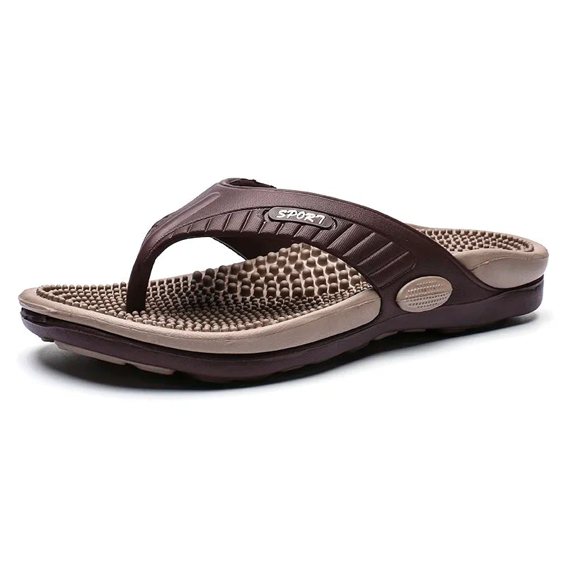Men's Elastic Massage Flip Flops – Breathable Beach Sandals