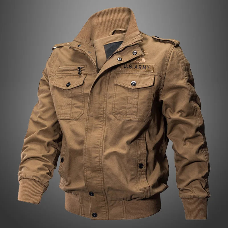 Men's Tactical Fleece Jacket – Windproof Multi-Pocket Coat