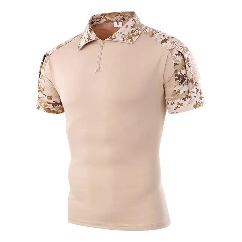 Men's Camo Combat Shirt – Quick-Dry Tactical T-Shirt