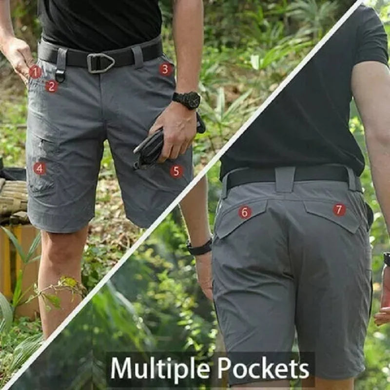 Men's Tactical Cargo Shorts – Waterproof Multi-Pocket Shorts