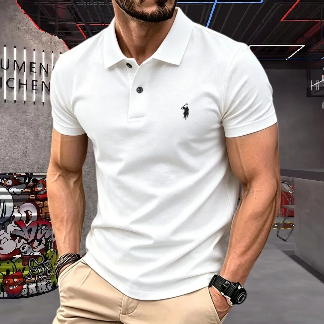 Men's Premium Cotton Polo Shirt – Embroidered Golf Top