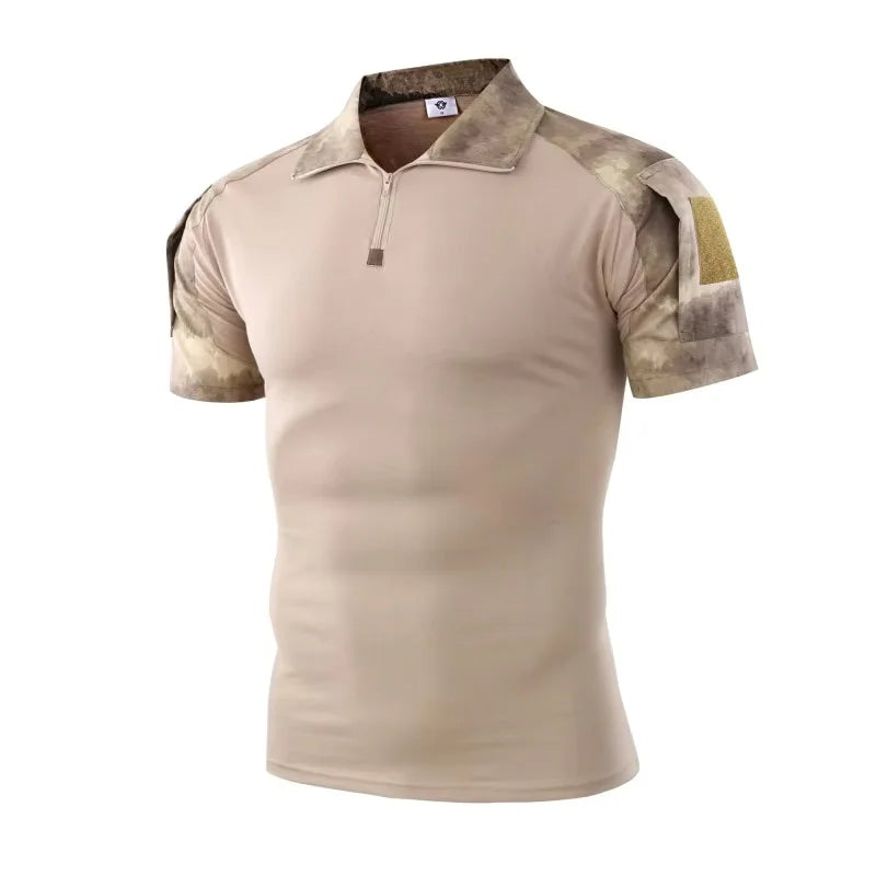 Men's Camo Combat Shirt – Quick-Dry Tactical T-Shirt