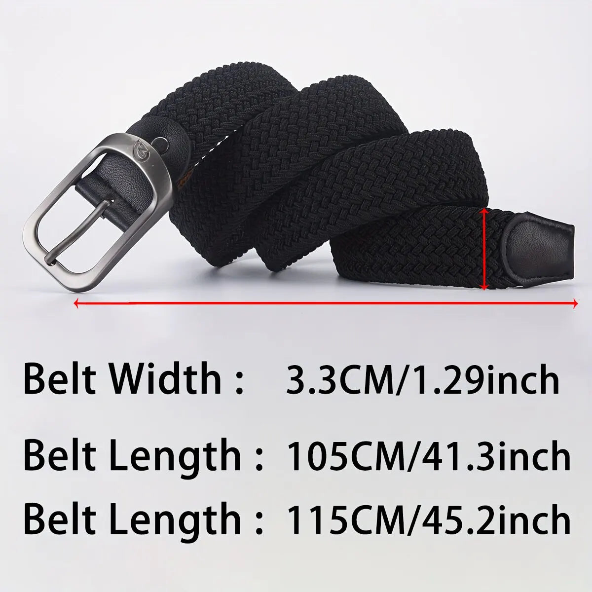 Unisex Woven Elastic Belt – No-Buckle Punch Casual Belt