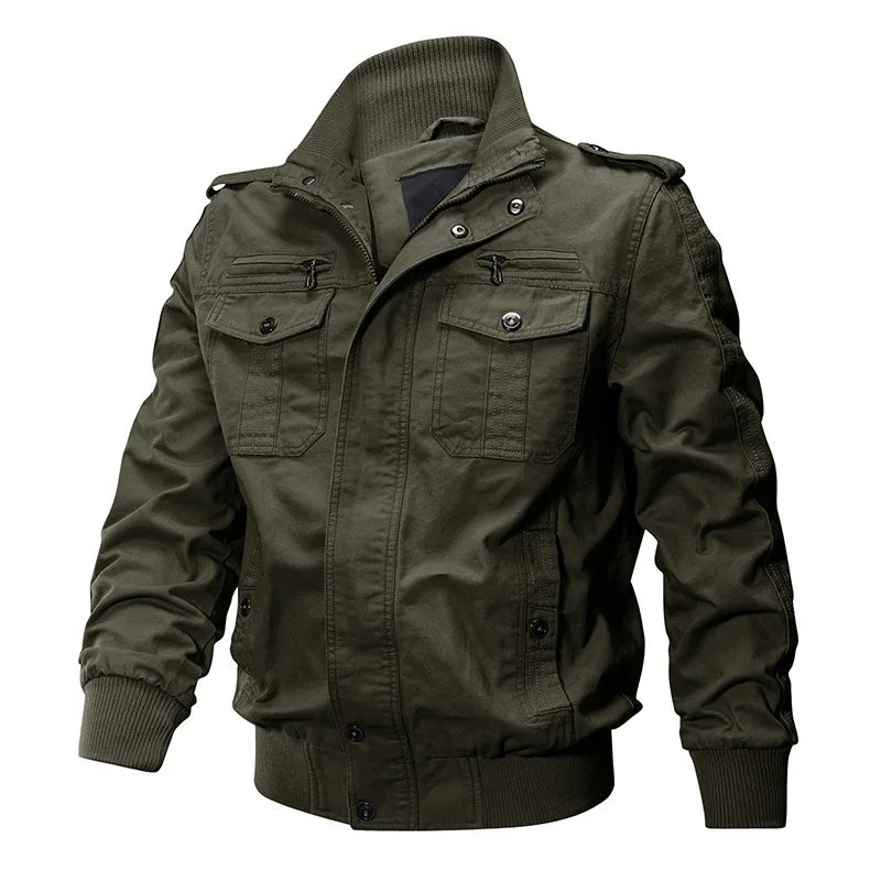 Men's Pilot Jacket – Military-Style Multi-Pocket Coat