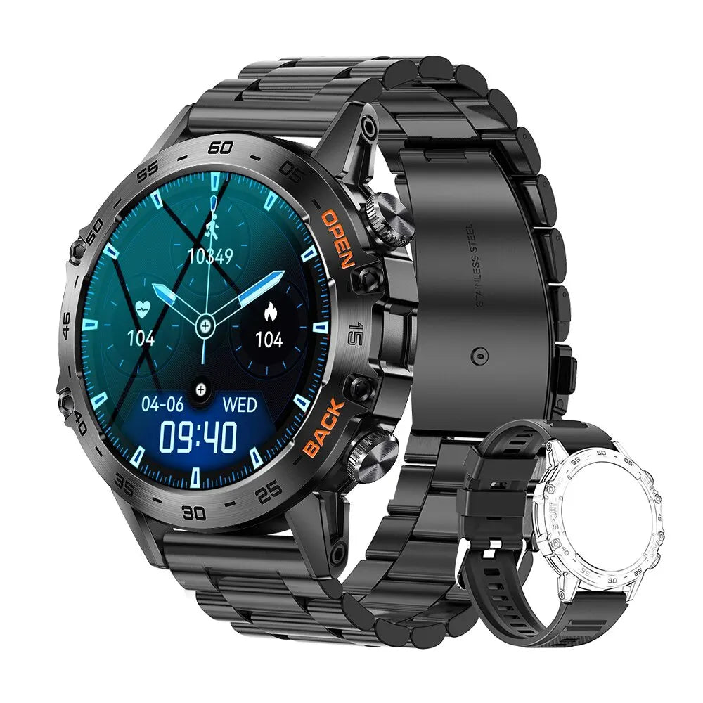 Men's Steel Smart Watch – Bluetooth Calling & Fitness Tracker