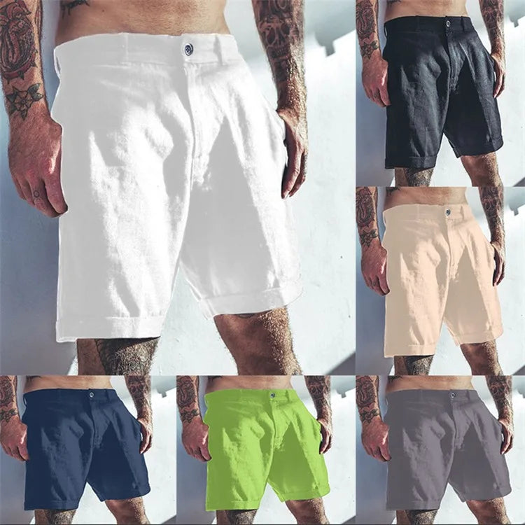 Men's Cotton Linen Shorts – Breathable Summer Trousers