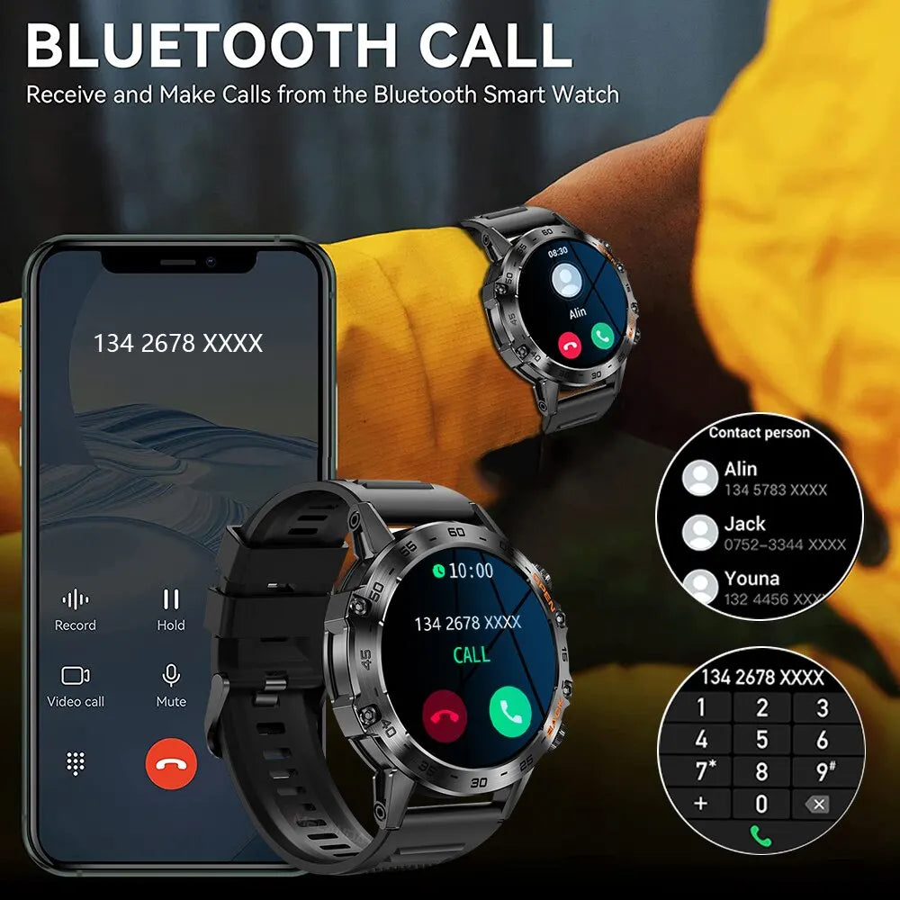 Men's Steel Smart Watch – Bluetooth Calling & Fitness Tracker