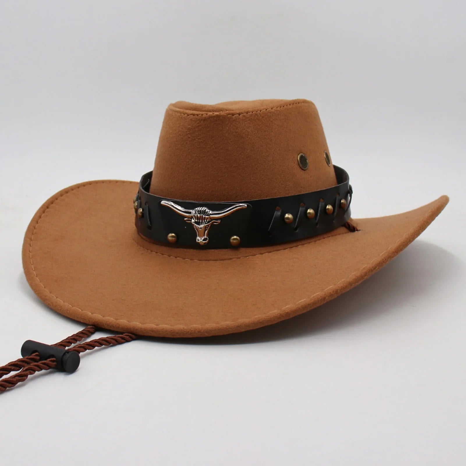 Unisex Faux Leather Cowboy Hat – Wide Brim Western Style