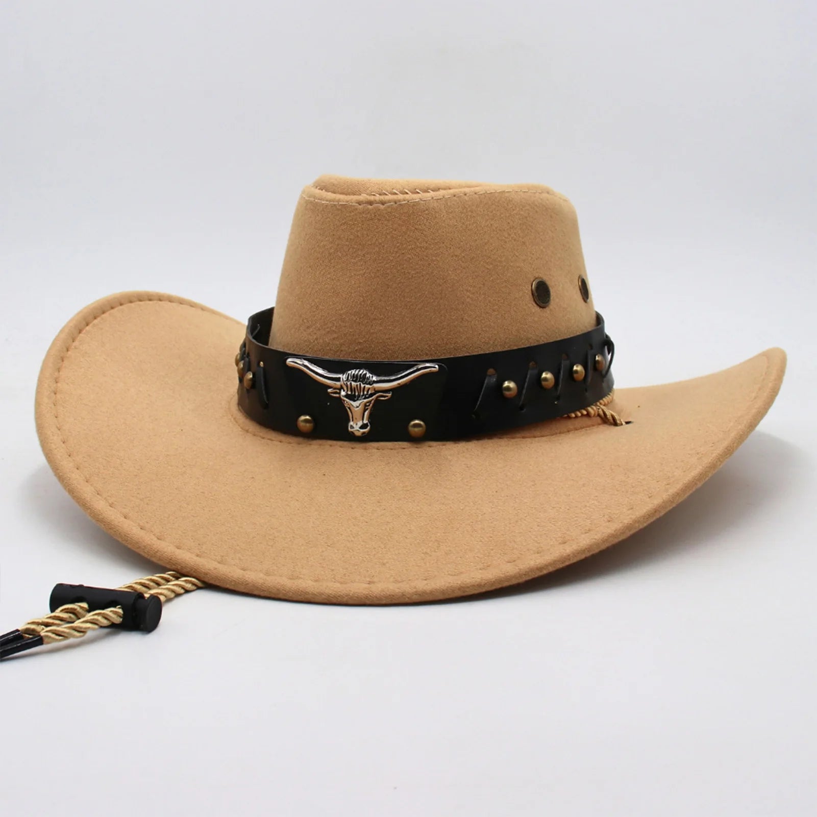 Unisex Faux Leather Cowboy Hat – Wide Brim Western Style