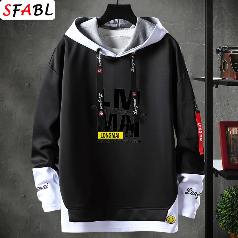 Men's Hip Hop Pullover Hoodie – Streetwear Sweatshirt (Extended Sizes)