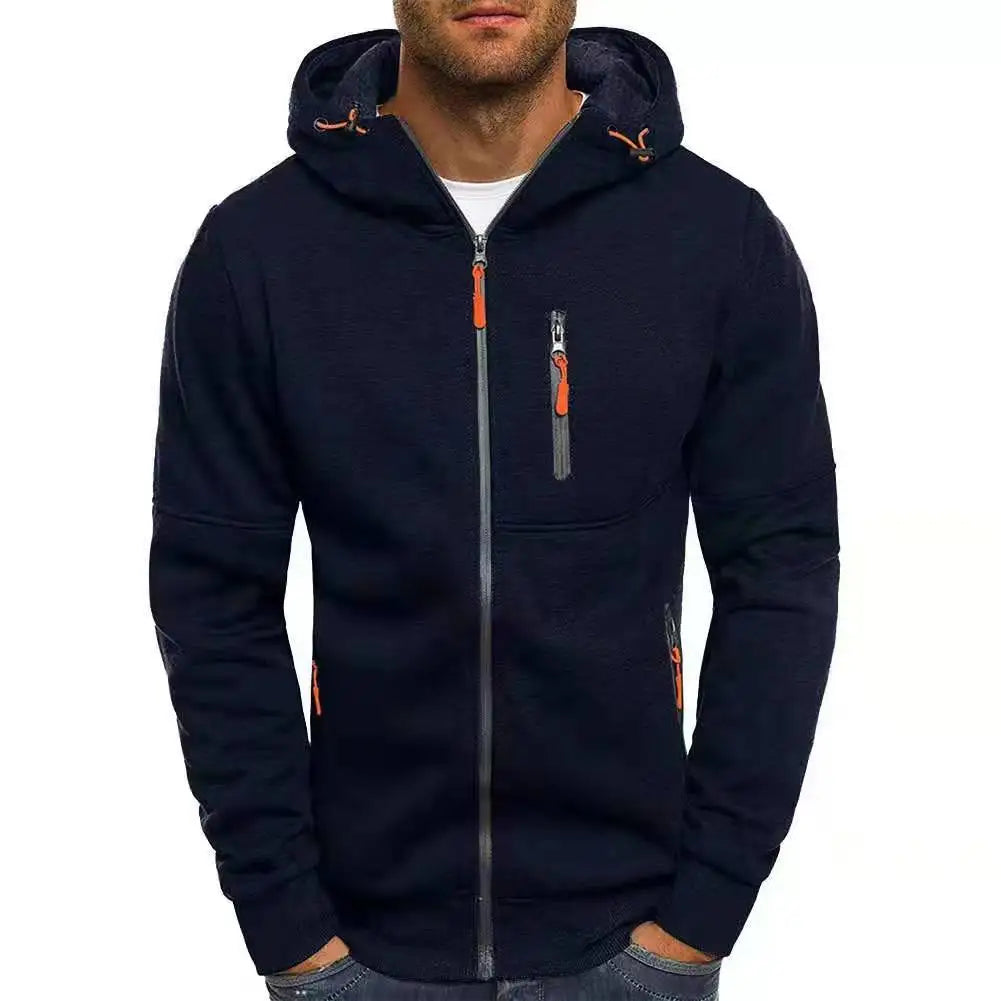 Men's Jacquard Fleece Hoodie – Pullover Sweatshirt