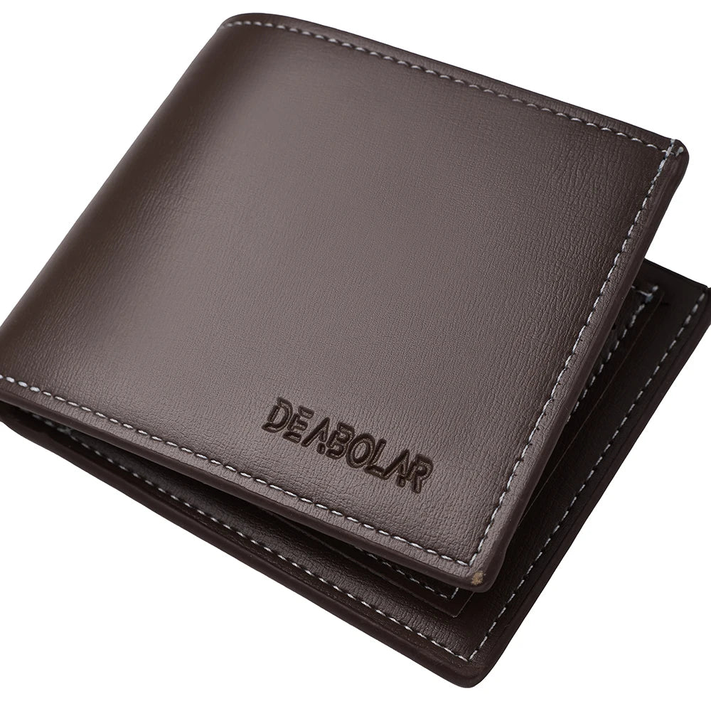 Men's PU Leather Bifold Wallet – Slim Minimalist Wallet