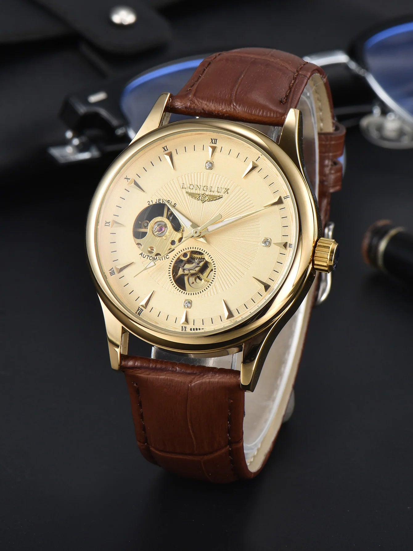 Men's Skeleton Automatic Watch – Elegant Mechanical Wristwatch